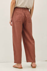 Women's Linen Barrel Pants - Sage