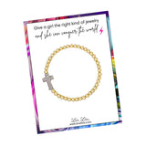 Love, Lisa - Christine's Sparkling Cross Beaded 4mm Bracelet Love, Lisa