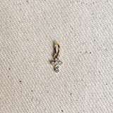 GoldFi - 18k Gold Filled Mini Bezel CZ Cross Charm GoldFi