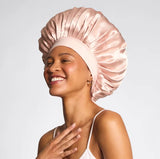 KITSCH - Adjustable Oversized Satin Bonnet- Blush KITSCH