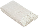 Fabstyles - Fabstyles Herringbone Stripe Cotton Throw Blanket Fringes Fabstyles