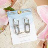 Elsie & Zoey - Narelle Waterproof Pave Linked Hoop Earrings Elsie & Zoey