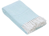 Fabstyles - Fabstyles Herringbone Stripe Cotton Throw Blanket Fringes Fabstyles