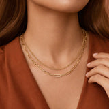 18K Gold Plated Paperclip Chain Necklace