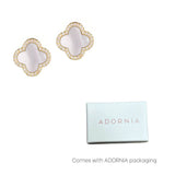 Mother of Pearl Clover Stud Earrings