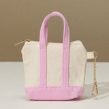 Canvas Micro Mini Coin Purse Keychain