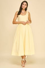 Womens Poplin Midi A Line Dress