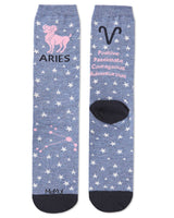Aries Zodiac Sign Crew Sock: 9 - 11 / Denim Heather - Kindred & Crew