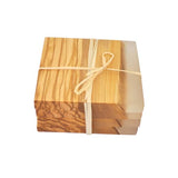 Naturally Med Inc. - Olive Wood Coasters with Clear Resin Edge - Set of 4 Naturally Med Inc.