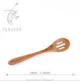 Handcrafted Olivewood - Handmade Olive Wood Slotted Spoon for Serving Handcrafted Olivewood