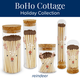 Thankful Greetings - 2” Matches BoHo Cottage - Reindeer on Glass Mini Cloche Thankful Greetings