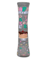 Happy Birthday Cake Time Greeting Card Socks