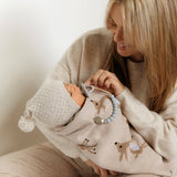 Bleu La La - 100% Luxury Cotton Receiving Swaddle Baby Blanket - Deer Bleu La La