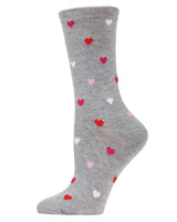 MeMoi Delicate Hearts Bamboo Crew Socks Infinity Classics International Inc.