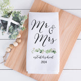 Mr & Mrs Kitchen Towel Wedding Engagement Gift Bride Bridal