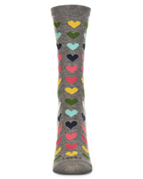 Multicolored Hearts Bamboo Crew Women's Socks