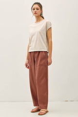 Women's Linen Barrel Pants - Sage