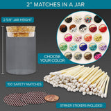 2" Matches in Cork Top Jar - Thankful Greetings