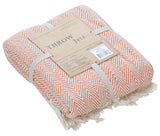 Fabstyles - Fabstyles Herringbone Stripe Cotton Throw Blanket Fringes Fabstyles