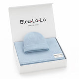 Bleu La La - Luxe - 100% Organic Cotton Knit Blanket + Hat Boxed Gift Set Bleu La La