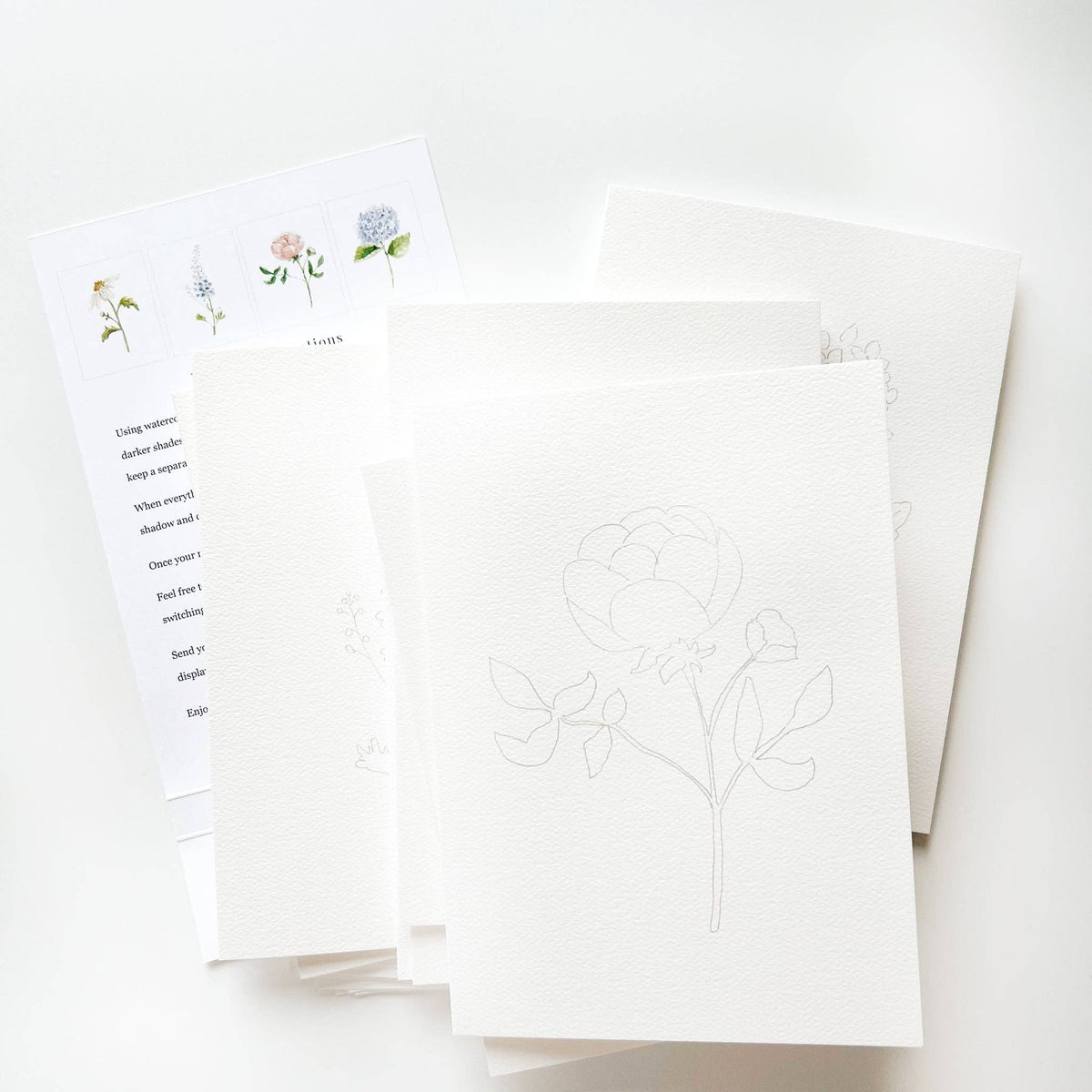 emily lex studio - Garden flowers paintable notecards emily lex studio