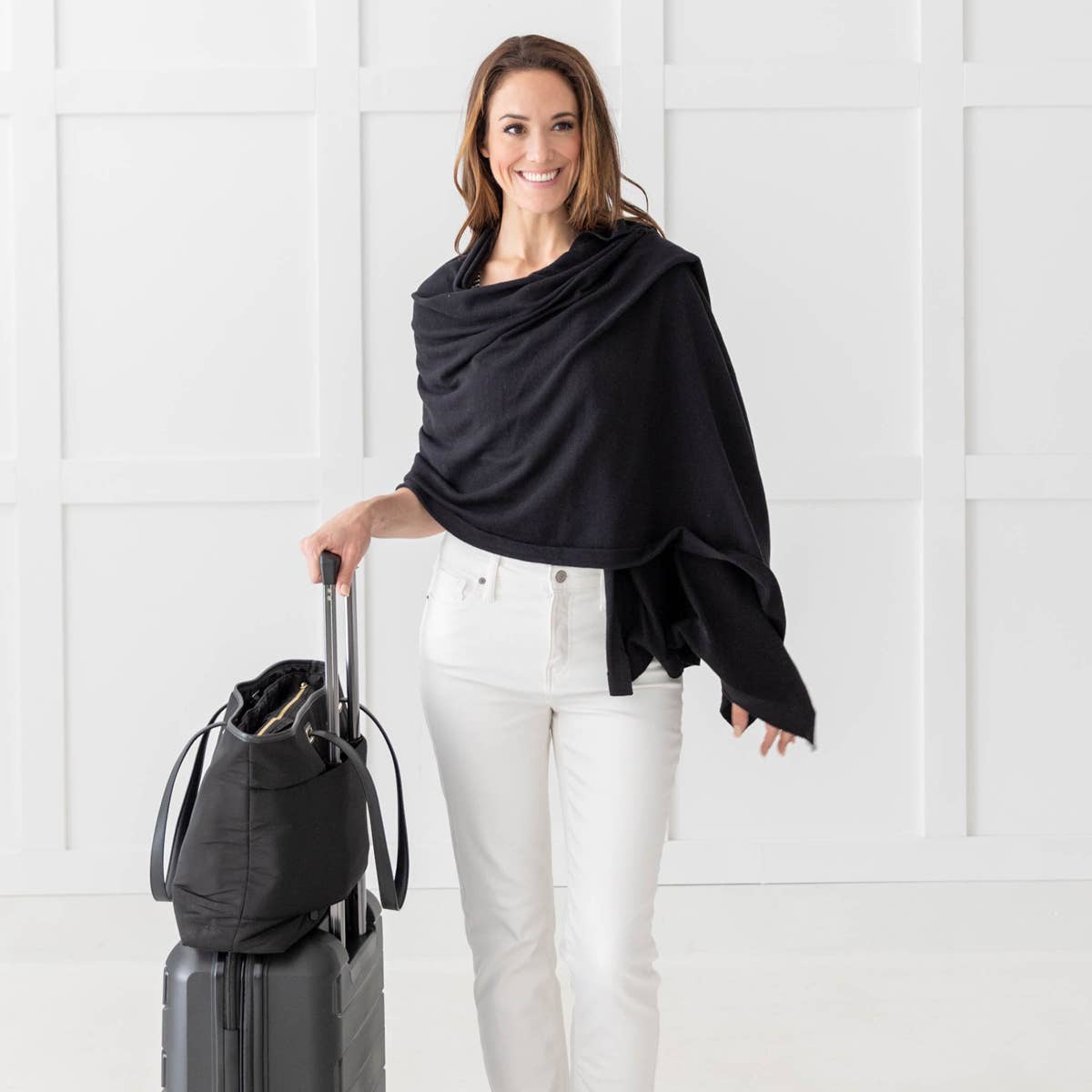 zestt organics - Dreamsoft Organic Cotton Travel Scarf - Black zestt organics