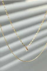 18K Gold Plated Layered Chain Necklace