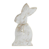 Spring In Bloom Wooden Upright Bunny Silhouette with Twine Bow - Freestanding Rustic Easter Decor - 13.75x6.75x1.5
