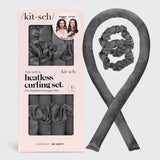 KITSCH - Satin Heatless Curling Set - Charcoal KITSCH
