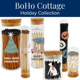 Thankful Greetings - 2” Matches BoHo Cottage - Reindeer on Glass Mini Cloche Thankful Greetings