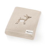 Bleu La La - 100% Luxury Cotton Receiving Swaddle Baby Blanket - Deer Bleu La La