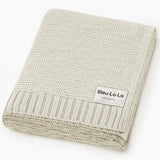 Bleu La La - Heritage Knit 100% Organic Cotton Swaddle Baby Blanket Bleu La La