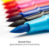 KINGART - Watercolor Brush Tip Markers - 12 Colors