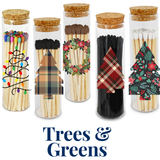 Thankful Greetings - Holiday Trees & Greens Decorative Matches - Gifts & Stocking Thankful Greetings