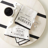 - Overlock Tea Towel - Love & Coffee Santa Barbara Design Studio by Creative Brands