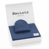 Bleu La La - Luxe - 100% Organic Cotton Knit Blanket + Hat Boxed Gift Set Bleu La La