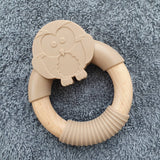 Summerville organic - Silicone Wood Baby Teether Owl Taupe Summerville organic