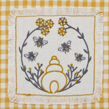 Embroidered Bee Tea Towel Set of 2 19x28