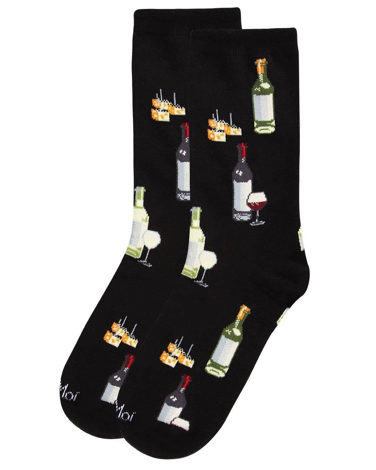 MeMoi Wine and Cheese Bamboo Blend Crew Socks Infinity Classics International Inc.