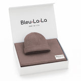 Bleu La La - Luxe - 100% Organic Cotton Knit Blanket + Hat Boxed Gift Set Bleu La La
