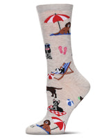 Dogs on the Beach Bamboo Blend Crew Socks