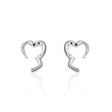 - Small Open Heart Hoops Earrings KIKICHIC