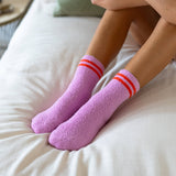 Living Royal - Fuzzy Crew Socks w/ Bottom Grip Phrase - "Oh What Fun" Living Royal