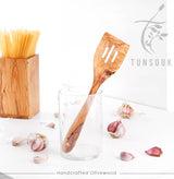 Handcrafted Olivewood - Olive Wood Slotted Spatula, Handmade Handcrafted Olivewood