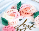 Quilling Card - Quilled Just Married Car Wedding Card Quilling Card