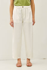Women's Linen Barrel Pants - Sage