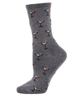 Martini Drink Cashmere Blend Crew Socks Infinity Classics International Inc.
