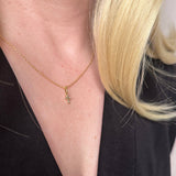 GoldFi - 18k Gold Filled Mini Bezel CZ Cross Charm GoldFi