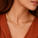 18K Gold Plated Paperclip Chain Necklace
