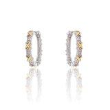 Womens Two-Tone CZ X Hoop Earrings KIKICHIC